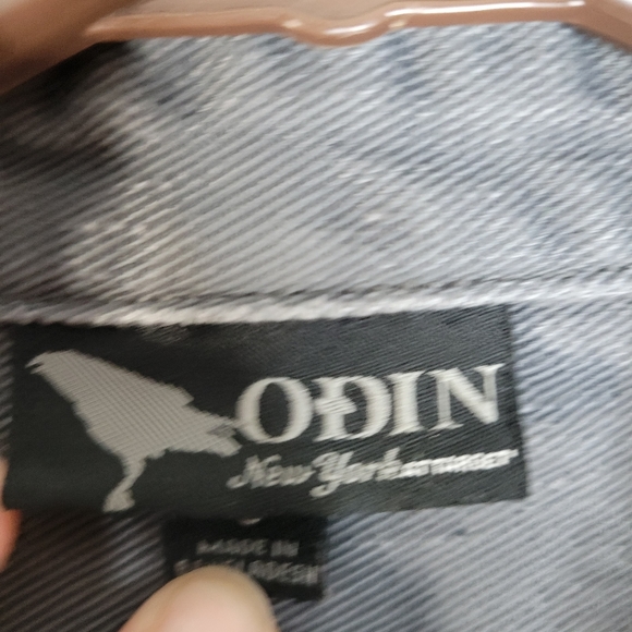 Mens Odin New York Long Sleeve Heavy Weight Gray Button front shirt size Small - Picture 5 of 10